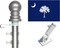 South Carolina State Flag & Tangle-Free Spinner Flagpole Kit – 3'x5' Flag, Pole & Bracket – All 50 States Available – Residential or Commercial Use
